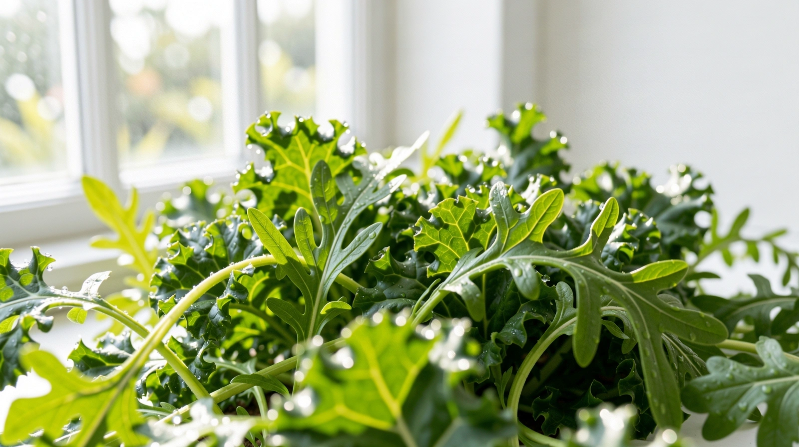 Свежа зеленина под слънчева светлина